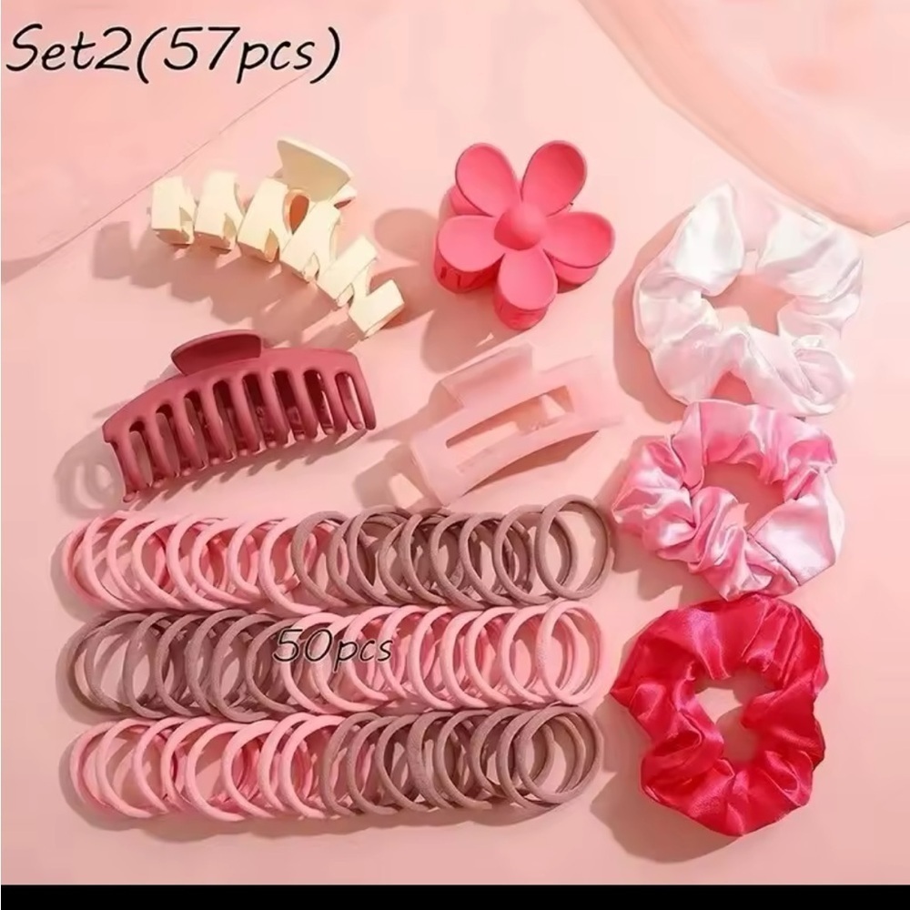 53 piece set. Pink and White Hair Accessories Set for woman & Girls
#0418 - Picture 3 of 4